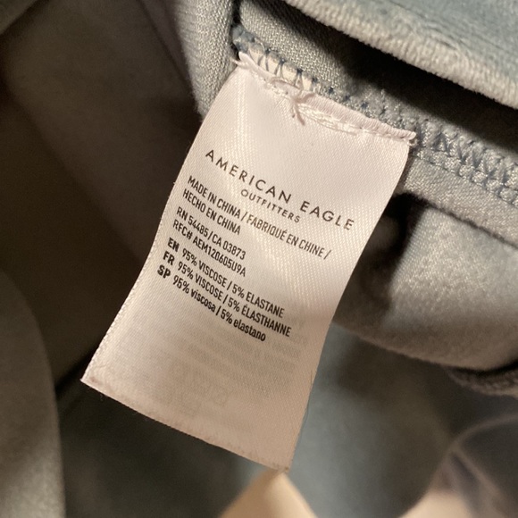 American Eagle M Light Blue Velour Hoodie - Picture 9 of 10